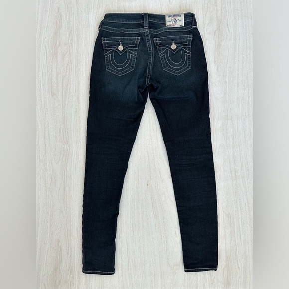 True Religion Buddha Legging Skinny Jeans Pants with Flaps Dark Wash Mid Rise 28 - Picture 2 of 12